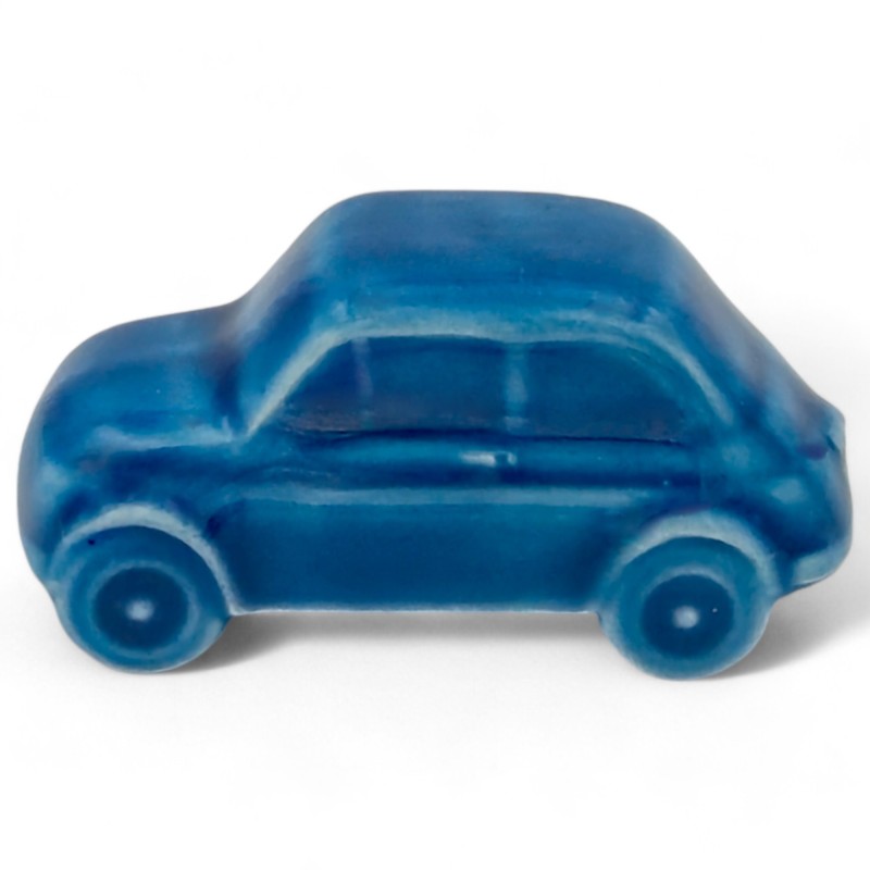 Macchinina 500 Blu Cobalto in Ceramica con Calamita (5cm) Macchinina 500 Blu Cobalto in Ceramica con Calamita (5cm)