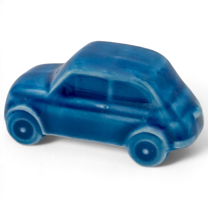 Macchinina 500 Blu Cobalto in Ceramica con Calamita (5cm) Macchinina 500 Blu Cobalto in Ceramica con Calamita (5cm)