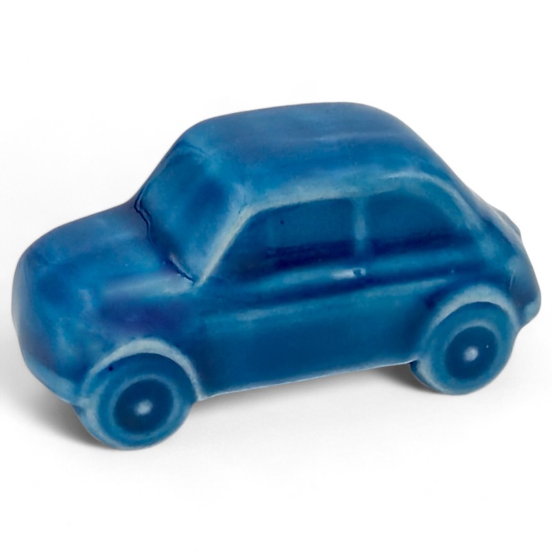Macchinina 500 Blu Cobalto in Ceramica con Calamita (5cm) Macchinina 500 Blu Cobalto in Ceramica con Calamita (5cm)