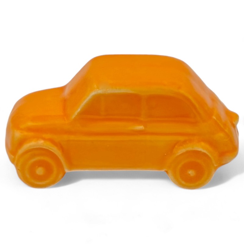 Macchinina 500 Arancione Brillante in Ceramica con Calamita (5cm) Macchinina 500 Arancione Brillante in Ceramica con Calamita (5cm)