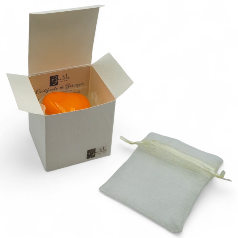 Ceramic Bright Orange Heart with Magnet (4.5cm) Ceramic Bright Orange Heart with Magnet (4.5cm)