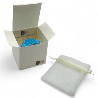 Macchinina Azzurra in Ceramica con Calamita (5cm)