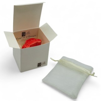Macchinina Rossa Corallo in Ceramica con Calamita (5cm)