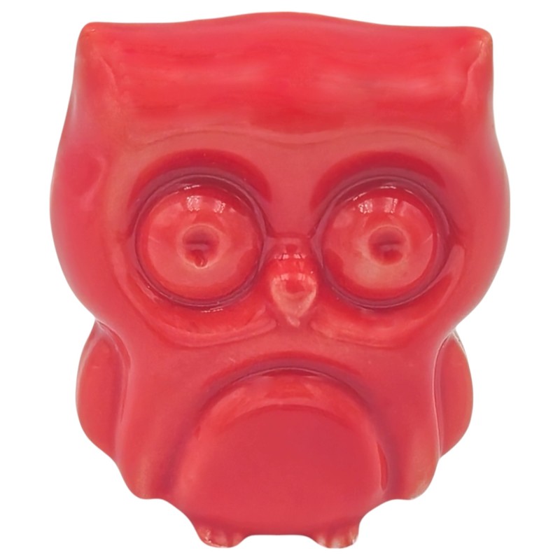 Gufo Rosso Corallo in Ceramica con Calamita (5,5cm) Gufo Rosso Corallo in Ceramica con Calamita (5,5cm)