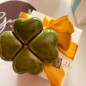 Quadrifoglio Verde Oliva in Ceramica con Calamita (5cm)