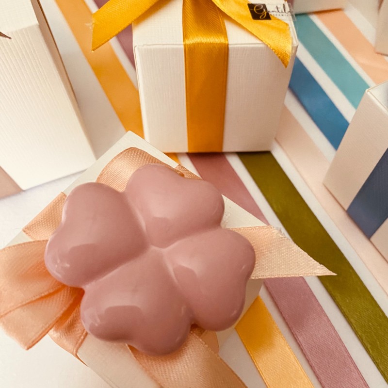 Ceramic Pink Four-Leaf Clover with Magnet (5.0cm) Ceramic Pink Four-Leaf Clover with Magnet (5.0cm)