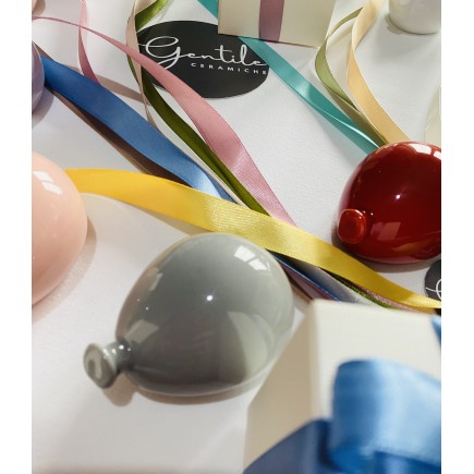 Ceramic Pearl Grey Balloon to hang (8cm)