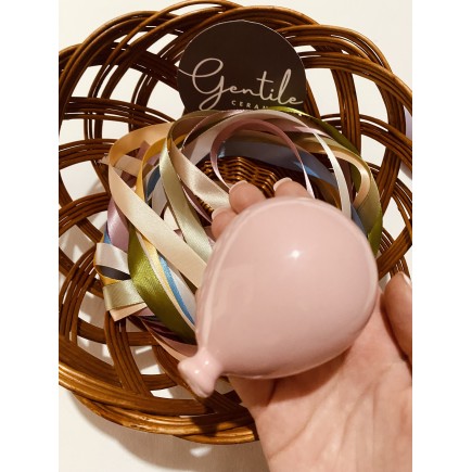 Palloncino Rosa Pesca in Ceramica da appendere (8cm)
