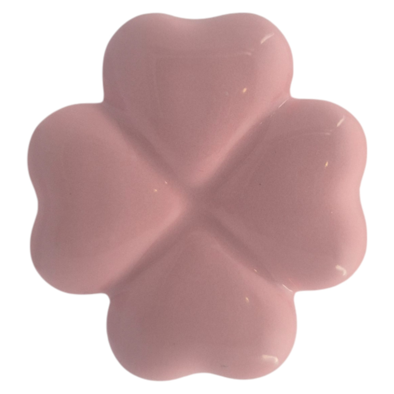 Quadrifoglio Rosa in Ceramica con Calamita (5cm)