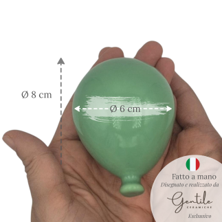 Palloncino in Verde Salvia da appendere (8cm) –Bomboniera fatta a mano