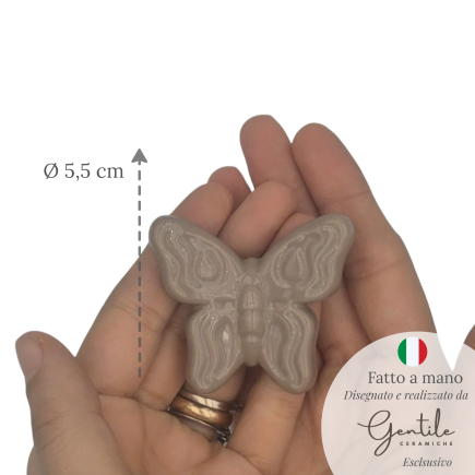 Farfalla Tortora in Ceramica con Calamita (5,5cm)
