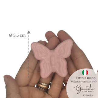 Ceramic Pink Butterfly with Magnet (5.5cm)