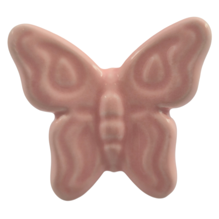 Farfalla Rosa Pesca in Ceramica con Calamita (5,5cm)
