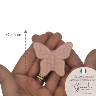 Farfalla Cipria in Ceramica con Calamita (5,5cm)