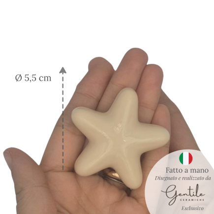 Stella Marina Crema in Ceramica con Calamita (5,5cm)