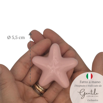 Stella Marina Rosa in Ceramica con Calamita (5,5cm)