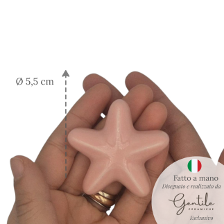 Stella Marina Rosa Pesca in Ceramica con Calamita (5,5cm)