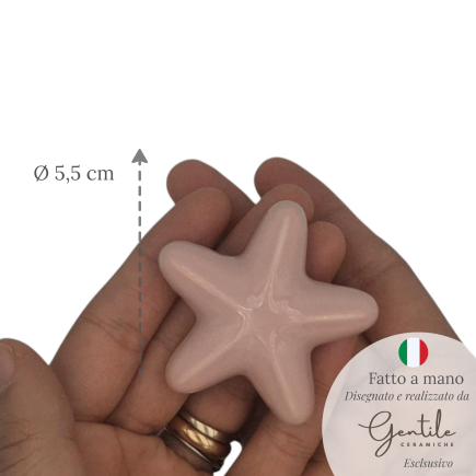 Stella Marina Rosa Cipria in Ceramica con Calamita (5,5cm)