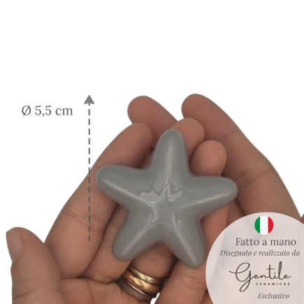Ceramic Pearl Grey Starfish with Magnet (5.5cm)