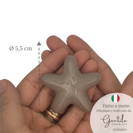 Ceramic Taupe Starfish with Magnet (5.5cm)