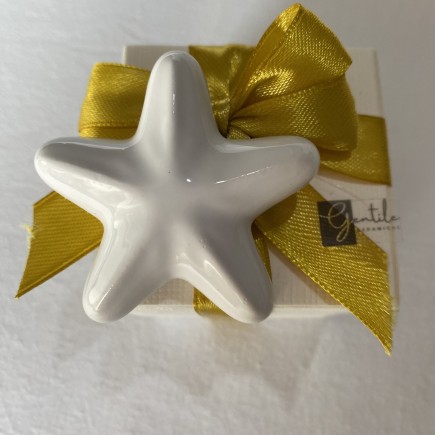 Stella Marina Bianca in Ceramica con Calamita (5,5cm)