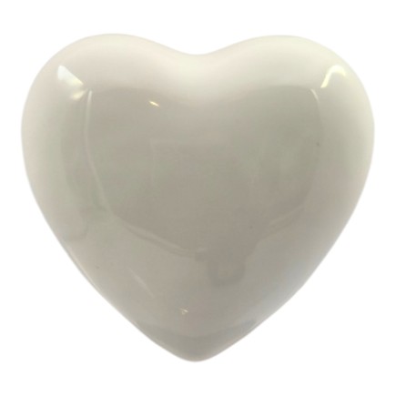 Cuore Bianco in Ceramica con Calamita (4.5cm)