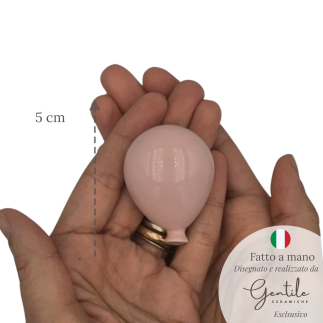 Palloncino Rosa Cipria in Ceramica con Calamita (5cm)