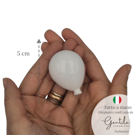 Palloncino Bianco in Ceramica con Calamita (5cm)