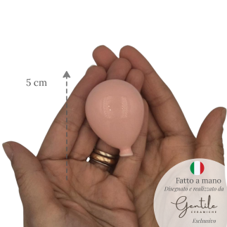 Ceramic Peachy Pink Balloon with Magnet (5cm)