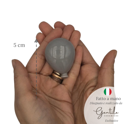 Ceramic Pearl Grey Balloon with Magnet (5cm)