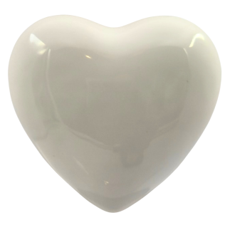 Cuore Bianco in Ceramica con Calamita (4.5cm)