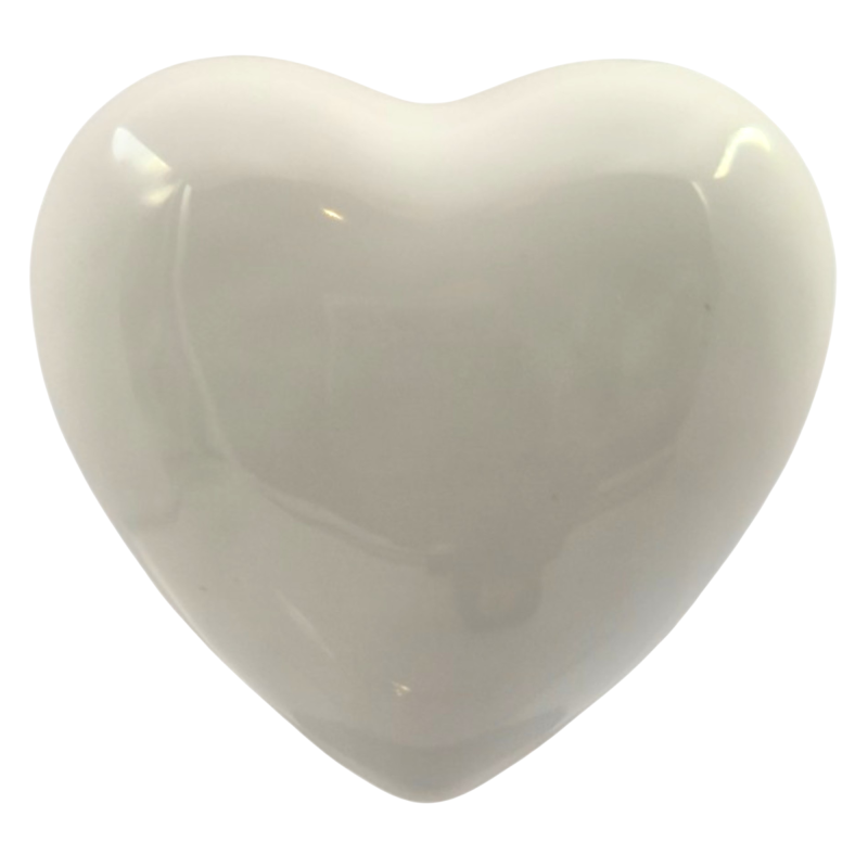 Cuore Bianco in Ceramica con Calamita (4.5cm) Cuore Bianco in Ceramica con Calamita (4.5cm)