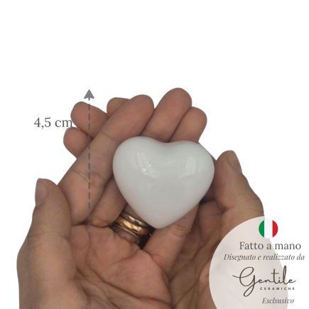 Ceramic White Heart with Magnet (4.5cm)