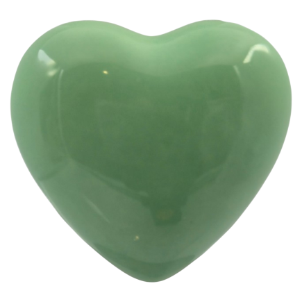 Cuore Verde Salvia in Ceramica con Calamita (4.5cm)