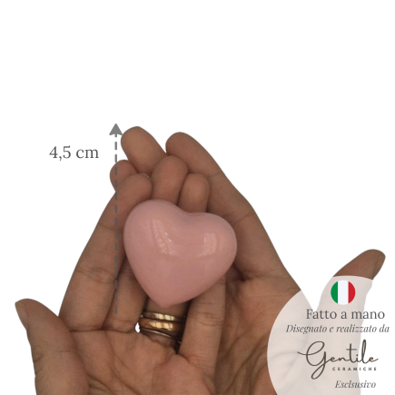 Ceramic Peachy Pink Heart with Magnet (4.5cm)