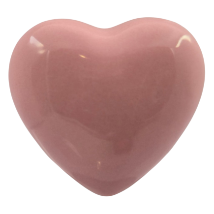Cuore Rosa Pesca in Ceramica con Calamita (4,5cm)