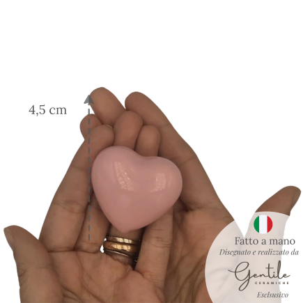 Ceramic Pink Heart with Magnet (4.5cm)