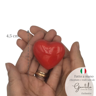 Cuore Rosso in Ceramica con Calamita (4,5cm)