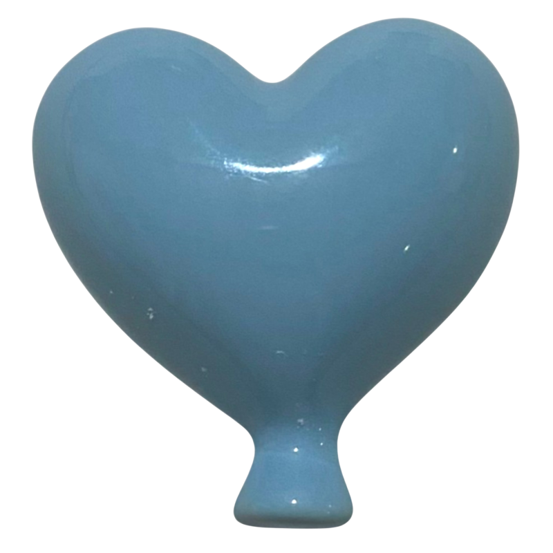 Palloncino Cuore Celeste in Ceramica da appendere (6cm)