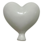 White ceramic balloon heart – hanging  (6 cm)