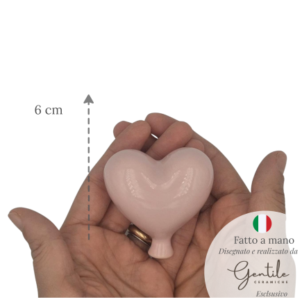 Blush Pink ceramic balloon heart – hanging  (6 cm)