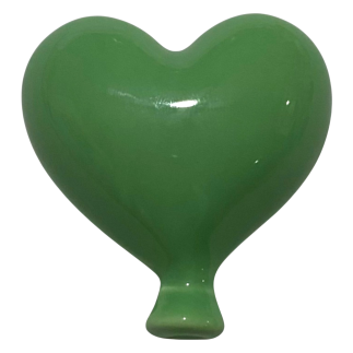 Sage Green ceramic balloon heart – hanging  (6cm) – Handmade Favor