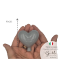 Palloncino Cuore Grigio in Ceramica da appendere (6cm)