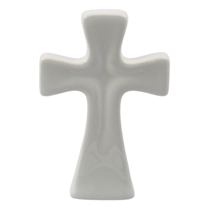 Croce della Fede in Ceramica – Linea Sacred Minimal (10 cm)