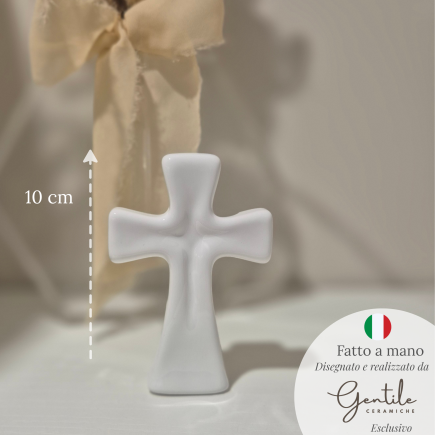 Croce della Fede in Ceramica – Linea Sacred Minimal (10 cm)