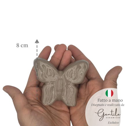 Taupe Ceramic Butterfly to Place (8 cm)