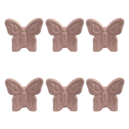 Farfalla Rosa Cipria in Ceramica da appoggio (8cm)