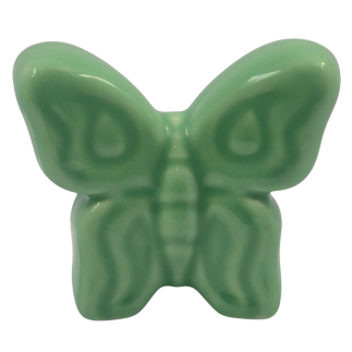 Farfalla Verde Salvia in Ceramica da appoggio (8cm) – Bomboniera