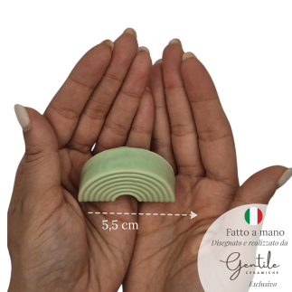 Ceramic Apple Green Rainbow with Magnet (5.5cm)