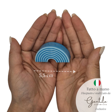 Arcobaleno Azzurro in Ceramica con Calamita (5,5cm)